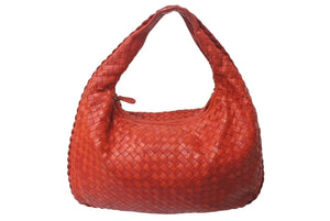 BOTTEGA VENETA Intrecciato Hobo One Shoulder Bag 115653 Leather Red Good Condition Used 4b000470
