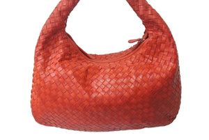 BOTTEGA VENETA Intrecciato Hobo One Shoulder Bag 115653 Leather Red Good Condition Used 4b000470
