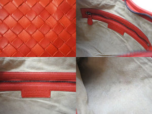 BOTTEGA VENETA Intrecciato Hobo One Shoulder Bag 115653 Leather Red Good Condition Used 4b000470