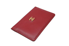 Load image into Gallery viewer, 極美品 CHANEL シャネル ココマーク カードケース 7番台 2001年 ロゴ レザー レッド ゴールド金具 中古 4b000478