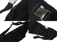 画像をギャラリービューアに読み込む, 極美品 PRADA プラダ TESSUTO MONTAGN ウエストバッグ・ボディバッグ ロゴプレート 2VL005 ブラック ナイロン 中古 4b000485