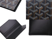 Load image into Gallery viewer, 新品未使用 GOYARD ゴヤール パスポートケース パスケース PVC レザー ブラック ヘリンボーン フランス製 中古 4b000488