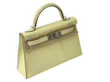 画像をギャラリービューアに読み込む, 新品未使用 HERMES エルメス ミニケリー 2WAY ハンドバッグ ジョーヌミルトン K刻印 ヴォ―エプソン ショルダー シルバー金具 中古 4b000493