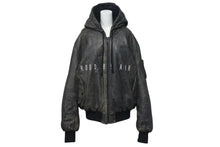 画像をギャラリービューアに読み込む, HOOD BY AIR フッドバイエアー レザーボンバージャケット ペレ HBA-128 ブラック ホワイト サイズM 美品 中古 4b000496