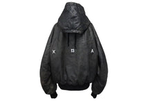 画像をギャラリービューアに読み込む, HOOD BY AIR フッドバイエアー レザーボンバージャケット ペレ HBA-128 ブラック ホワイト サイズM 美品 中古 4b000496