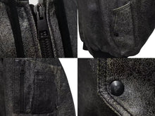 画像をギャラリービューアに読み込む, HOOD BY AIR フッドバイエアー レザーボンバージャケット ペレ HBA-128 ブラック ホワイト サイズM 美品 中古 4b000496