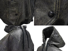 画像をギャラリービューアに読み込む, HOOD BY AIR フッドバイエアー レザーボンバージャケット ペレ HBA-128 ブラック ホワイト サイズM 美品 中古 4b000496