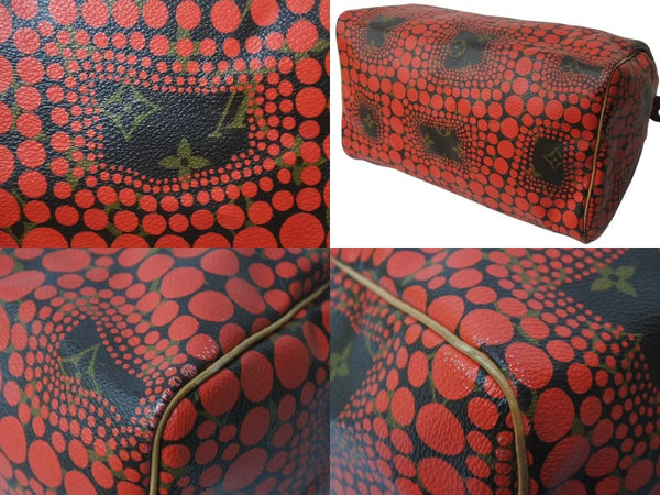 新品同様 LOUIS VUITTON ルイヴィトン スピーディ30 草間彌生 コラボ 2012年 M40693 パンプキンドット レッド 中古 4b000509