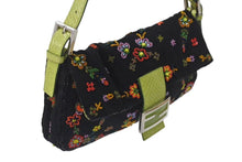 Load image into Gallery viewer, FENDI フェンディ ビーズ刺繍 マンマバケット ワンショルダーバッグ 26424 ブラック マルチカラー グリーン シルバー金具 ロゴ 美品 中古 4b000513