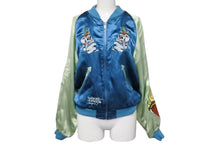 画像をギャラリービューアに読み込む, EdHardy エドハーディー ジャケット リバーシブルスカジャン ジャケット ネイビー グリーン レーヨン サイズM 美品 中古 4b000515