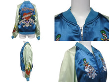 画像をギャラリービューアに読み込む, EdHardy エドハーディー ジャケット リバーシブルスカジャン ジャケット ネイビー グリーン レーヨン サイズM 美品 中古 4b000515