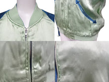 画像をギャラリービューアに読み込む, EdHardy エドハーディー ジャケット リバーシブルスカジャン ジャケット ネイビー グリーン レーヨン サイズM 美品 中古 4b000515