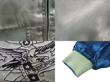 画像をギャラリービューアに読み込む, EdHardy エドハーディー ジャケット リバーシブルスカジャン ジャケット ネイビー グリーン レーヨン サイズM 美品 中古 4b000515