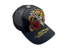 Load image into Gallery viewer, Ed Hardy エド ハーディー 刺繍メッシュキャップ 帽子 タイガー 虎 コットン ポリエステル ブラック イエロー 美品 中古 4b000517