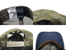 Load image into Gallery viewer, Ed Hardy エドハーディー Audigier エターナルラブ 刺繍 メッシュキャップ 帽子 デニム カモ グリーン 美品 中古 4b000518