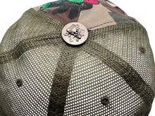 Load image into Gallery viewer, Ed Hardy エドハーディー Audigier エターナルラブ 刺繍 メッシュキャップ 帽子 デニム カモ グリーン 美品 中古 4b000518