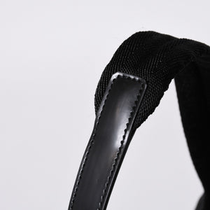 極美品 PRADA プラダ 三角ロゴ リュックサック 1BZ811 ブラック ナイロン レザー シルバー金具 中古 4a000052