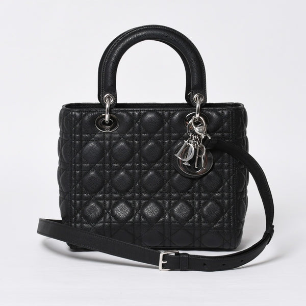 Very good condition Christian Dior Lady Dior Cannage Medium 2WAY M0565PWRT_M900 Black Used 4a000050