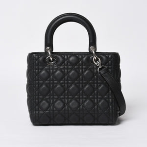Very good condition Christian Dior Lady Dior Cannage Medium 2WAY M0565PWRT_M900 Black Used 4a000050