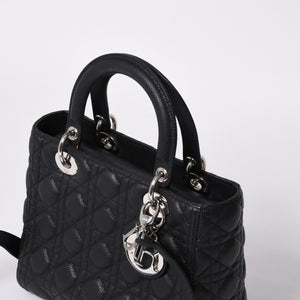 Very good condition Christian Dior Lady Dior Cannage Medium 2WAY M0565PWRT_M900 Black Used 4a000050