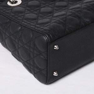 Very good condition Christian Dior Lady Dior Cannage Medium 2WAY M0565PWRT_M900 Black Used 4a000050