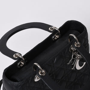Very good condition Christian Dior Lady Dior Cannage Medium 2WAY M0565PWRT_M900 Black Used 4a000050