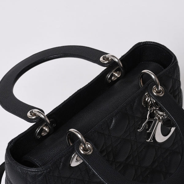 Very good condition Christian Dior Lady Dior Cannage Medium 2WAY M0565PWRT_M900 Black Used 4a000050