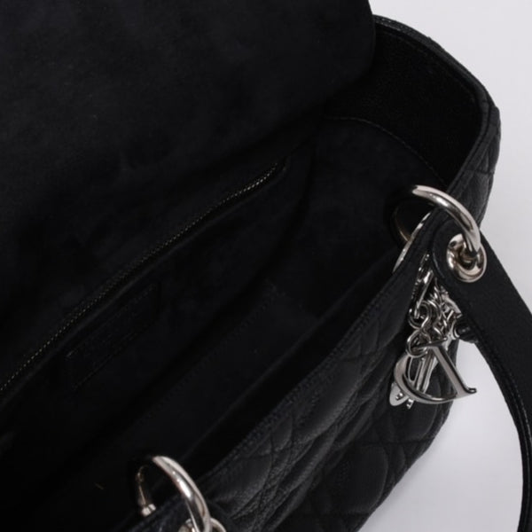 Very good condition Christian Dior Lady Dior Cannage Medium 2WAY M0565PWRT_M900 Black Used 4a000050