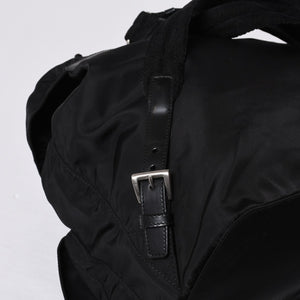 極美品 PRADA プラダ 三角ロゴ リュックサック 1BZ811 ブラック ナイロン レザー シルバー金具 中古 4a000052