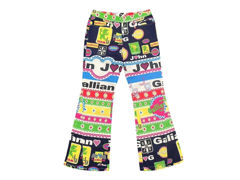 JOHN GALLIANO Pants Flare Moto Pants SS Paris Womens Multicolor Size 40 2P12047774 Good Condition Used 4b000520