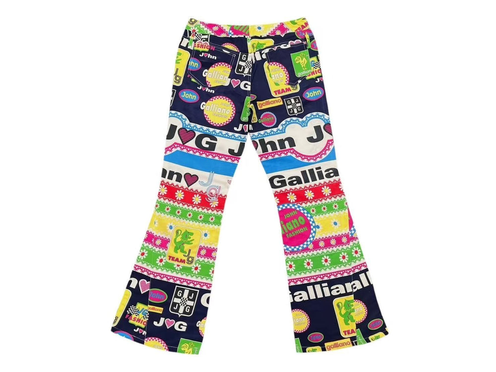 JOHN GALLIANO Pants Flare Moto Pants SS Paris Womens Multicolor Size 40 2P12047774 Good Condition Used 4b000520