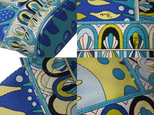 画像をギャラリービューアに読み込む, EMILIO PUCCI エミリオ プッチ トートバッグ ハンドバッグ イタリア製 キャンバス ブルー マルチカラー 美品 中古 4b000523