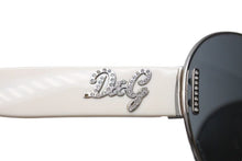 画像をギャラリービューアに読み込む, DOLCE&amp;GABBANA ドルチェアンドガッバーナ サングラス 6022-B サイズ062/87 125 ティアドロップ ラインストーン ホワイト 美品 中古 4b000529
