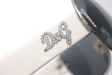 画像をギャラリービューアに読み込む, DOLCE&amp;GABBANA ドルチェアンドガッバーナ サングラス 6022-B サイズ062/87 125 ティアドロップ ラインストーン ホワイト 美品 中古 4b000529