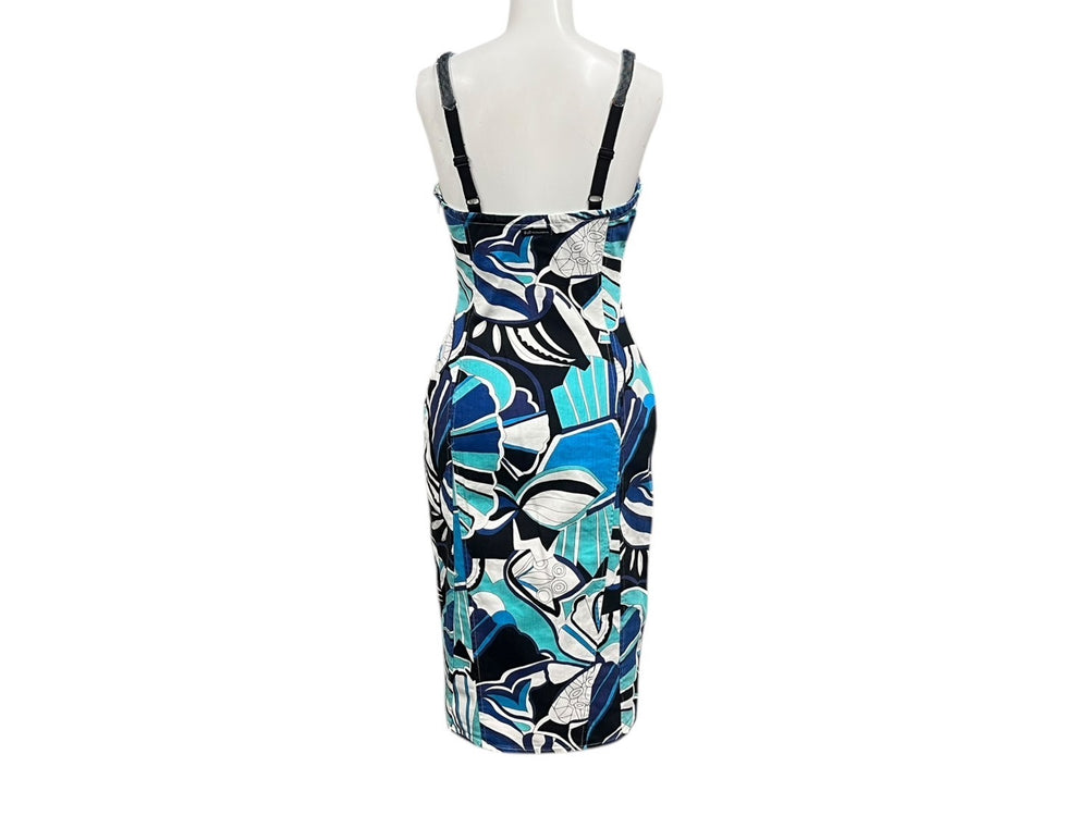 DOLCE&GABBANA Dolce &amp; Gabbana denim dress, blue, white, black, cotton, size 24/38, excellent condition, pre-owned, item number 4b000532