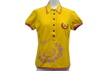 Load image into Gallery viewer, Christian Dior クリスチャンディオール 花刺繍 ロゴ ポロシャツ イエロー レッド コットン サイズ40 4A16155900 美品 中古 4b000536