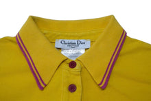 Load image into Gallery viewer, Christian Dior クリスチャンディオール 花刺繍 ロゴ ポロシャツ イエロー レッド コットン サイズ40 4A16155900 美品 中古 4b000536