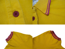 Load image into Gallery viewer, Christian Dior クリスチャンディオール 花刺繍 ロゴ ポロシャツ イエロー レッド コットン サイズ40 4A16155900 美品 中古 4b000536