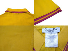 Load image into Gallery viewer, Christian Dior クリスチャンディオール 花刺繍 ロゴ ポロシャツ イエロー レッド コットン サイズ40 4A16155900 美品 中古 4b000536