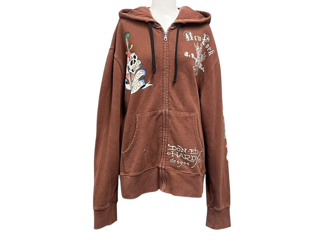 Ed Hardy エドハーディー グラフィックデザイン パーカージップアップ
