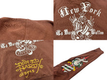Load image into Gallery viewer, Ed Hardy エドハーディー グラフィックデザイン パーカージップアップ Y2K ブラウン サイズL 美品 4b000544