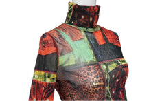 画像をギャラリービューアに読み込む, JEAN PAUL GAULTIER FEMME ジャンポールゴルチェ ファム パワーネット 長袖トップス シアー サイズ40 レッド 美品 中古 4b000547