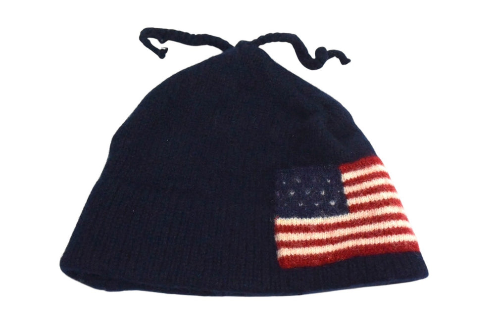 Very Good Condition POLO RALPH LAUREN SPORT Polo Ralph Lauren Sports Knit Hat American Flag Wool Acrylic Navy ONESIZE Used 4b000552
