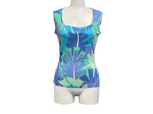 Load image into Gallery viewer, 新品同様 EMILIO PUCCI エミリオプッチ ノースリーブ カットソー モンステラ 71RR01 ブルー グリーン サイズXS 中古 4b000560