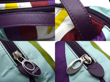 Load image into Gallery viewer, EMILIO PUCCI エミリオプッチ ミニハンドバッグ 2004年 秋冬 ナイロン レザー パープル マルチカラー シルバー金具 美品 中古 4b000565