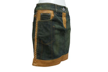 Load image into Gallery viewer, CHRISTIAN DIOR クリスチャンディオール デニムスカート 6E12033020 ブルー ブラウン サイズ34 美品 中古 4b000566