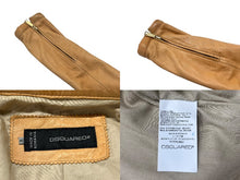 Load image into Gallery viewer, DSQUARED2 ディースクエアード レザージャケット ブルゾン ラムレザー ブラウン ゴールド金具 サイズ40 美品 中古 4b000568 正規品
