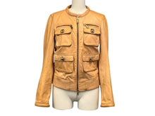 Load image into Gallery viewer, DSQUARED2 ディースクエアード レザージャケット ブルゾン ラムレザー ブラウン ゴールド金具 サイズ40 美品 中古 4b000568 正規品