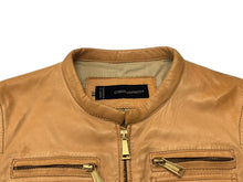 Load image into Gallery viewer, DSQUARED2 ディースクエアード レザージャケット ブルゾン ラムレザー ブラウン ゴールド金具 サイズ40 美品 中古 4b000568 正規品