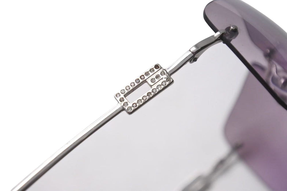 GUCCI Gucci Rimless Sunglasses GG1780/STRASS YB7VY Size 60□17 125 Rhinestone Square Purple Good Condition Used 4b000570